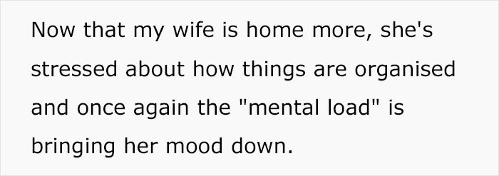 Husband Thinks Wife Is Exaggerating Her 'Mental Load': "Seriously Annoyed"