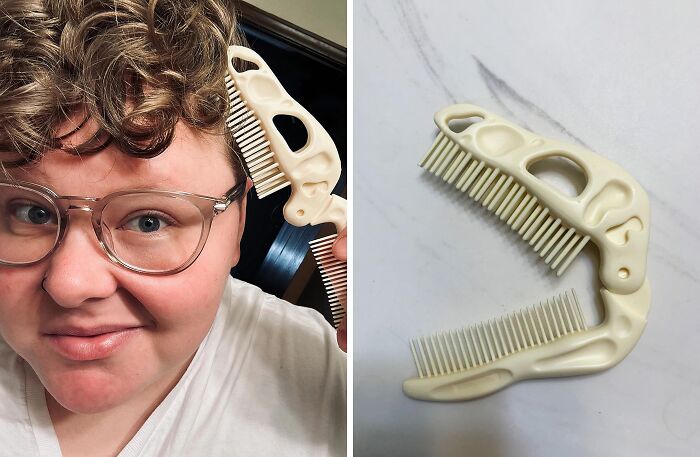 Forget Boring Brushes, This One's Got Bite! This Folding Comb And Brush Is Simply Dino-Mite