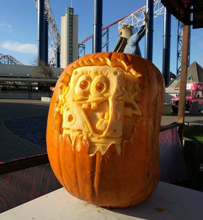 Here Is SpongeBob From One Of My Carvings