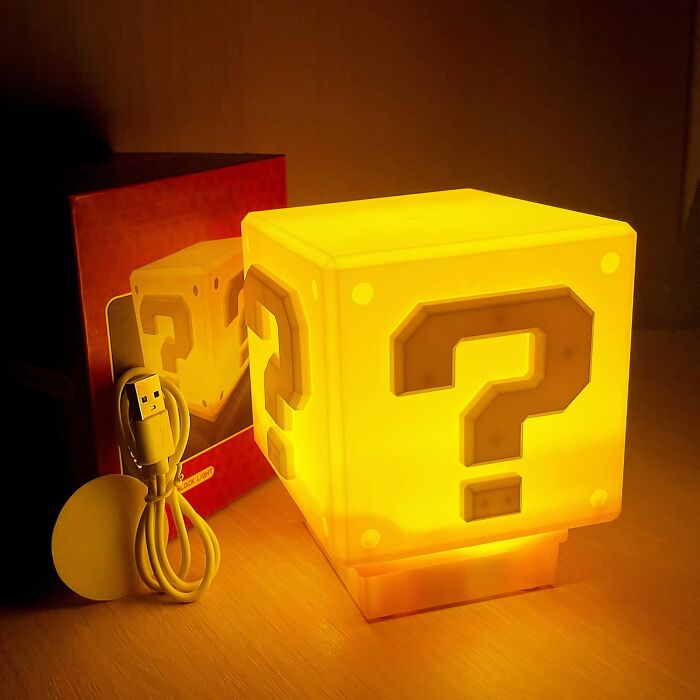 Whether You Are Team Mario Or Team Luigi, A Question Block LED Lamp Is The Must-Have For Any Super Mario Fan