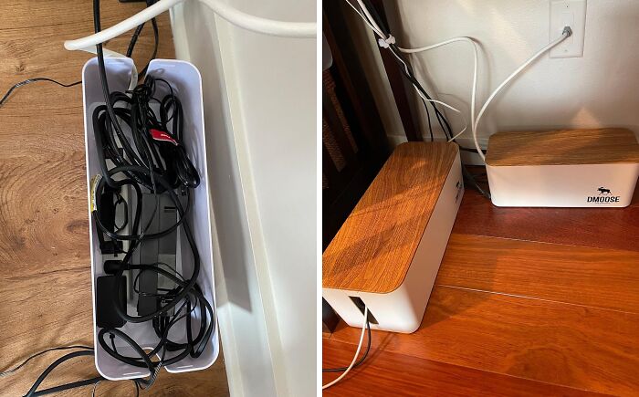 Cord Chaos Got Your Living Room Looking Like A Robot Uprising? This Cable Management Box Will Organize Those Wires And Restore Peace To Your Home