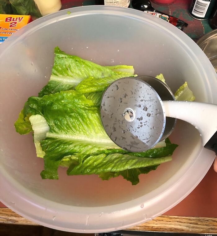 Tired Of Chasing Veggies Around Your Cutting Board? This Salad Chopper With Its Built-In Bowl Will Keep Everything Contained, So You Can Chop With Confidence 