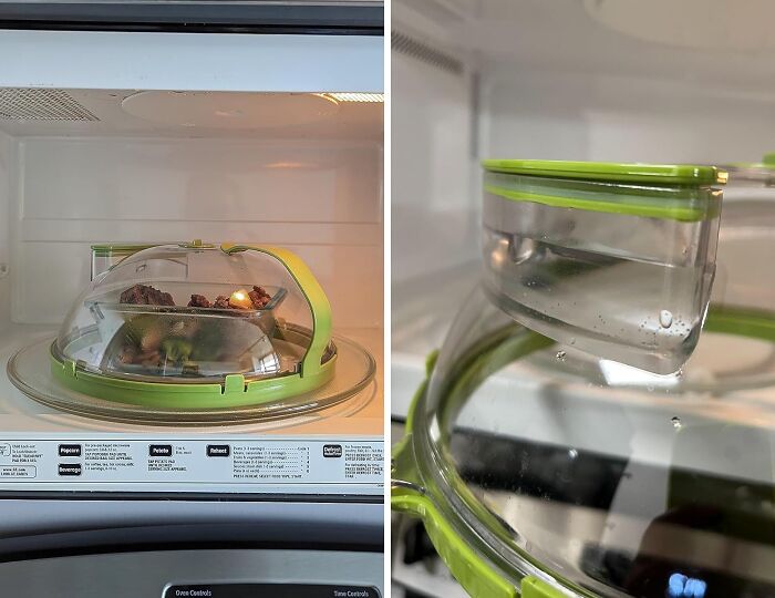 Tired Of Playing 'Dodge The Splatter' Every Time You Microwave Something? Dodging This Microwave Cover Will Keep Your Food Contained And Your Microwave Sparkling Clean