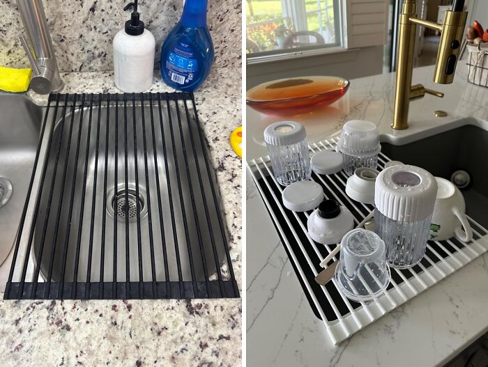 This Roll-Up Dish Rack Can Be Used As A Drying Rack, A Trivet, Or Even A Prep Station. It's The Swiss Army Knife Of Kitchen Gadget