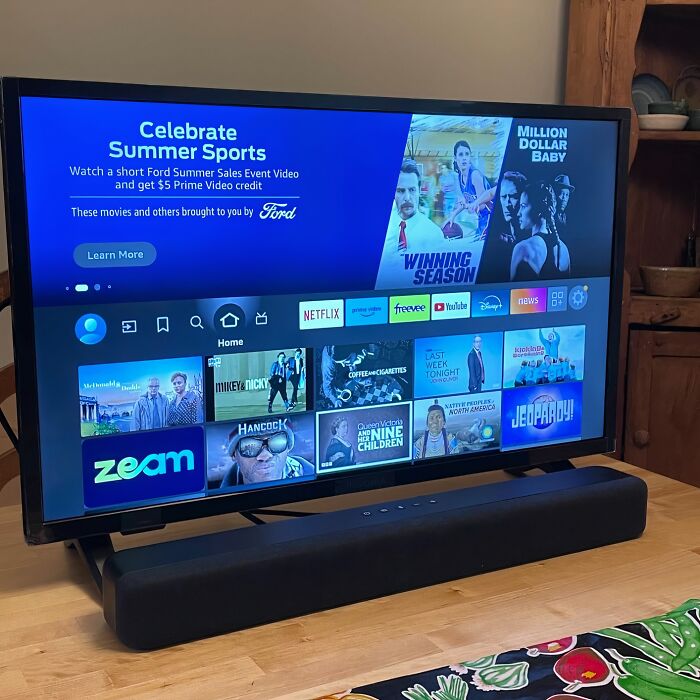 Movie Night Just Got A Sonic Boom! This Amazon Fire TV Soundbar Will Make Your Living Room Sound Like A Movie Theater (Without The Sticky Floors And Overpriced Popcorn)