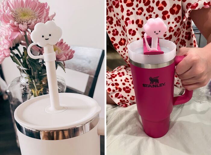  Everyone And Their Mom Has A Stanely, So Set Yours Apart With An Adorable Cloud Straw Stopper 