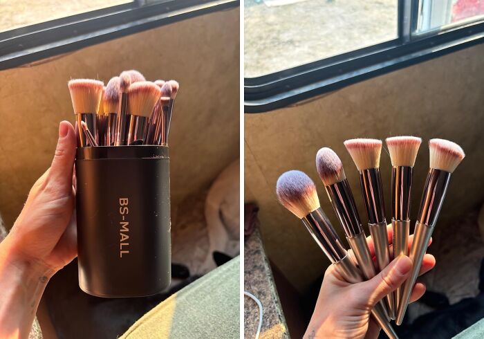 Tired Of Your Makeup Brushes Shedding Like A Golden Retriever In Summer? These Bs-Mall Brushes Are Made With High-Quality Synthetic Fibers That Won't Shed, So You Can Focus On Creating Your Masterpiece