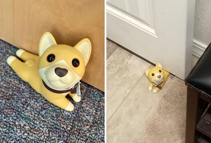 Your Dog's Door-Crashing Days Are Over! This Cute Dog Door Stopper Will Keep Your Home Safe And Sound (And Your Eardrums Intact)