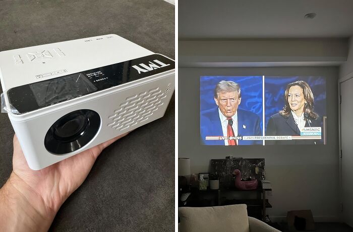  Wasting Space On A TV Is So Last Year. Rather Try This Mini Bluetooth Projector With Screen For An At-Home Cinema Experience 