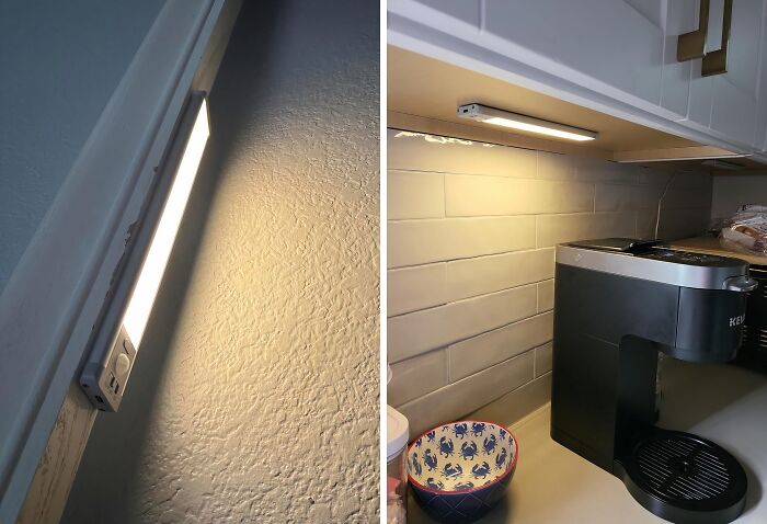  Under Cabinet LED Lights Allows You To Keep The Pesky Big Lights Off, While Still Having A Functional Kitchen