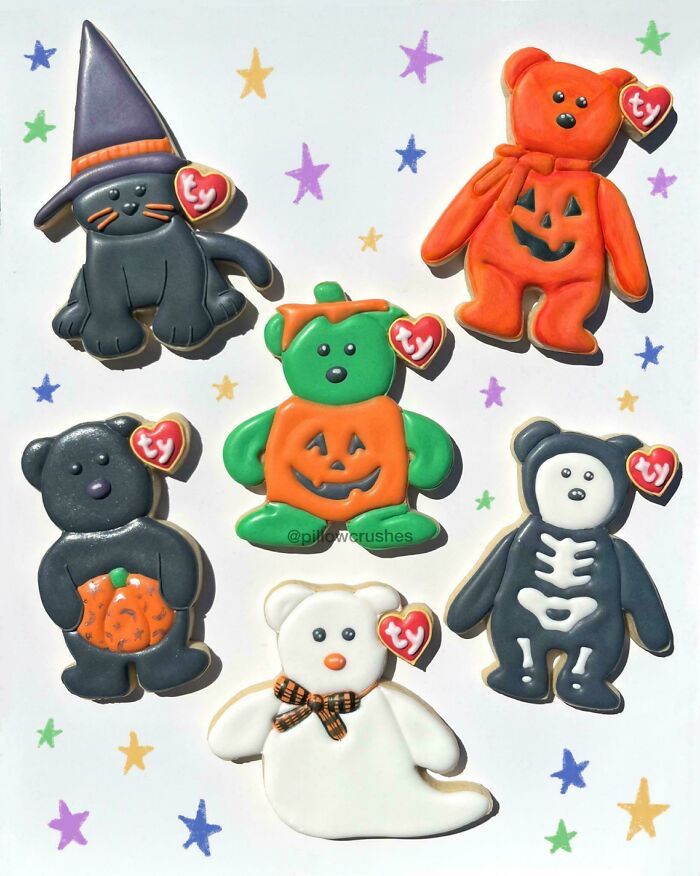 Wanted To Share My Beanie Baby Halloween Cookies That I Am So Incredibly Proud Of! 🎃💘