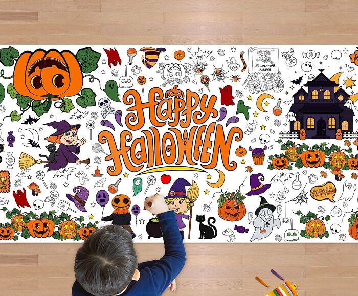 This Halloween Giant Coloring Poster Lets The Whole Family Get In On The Decoration Process