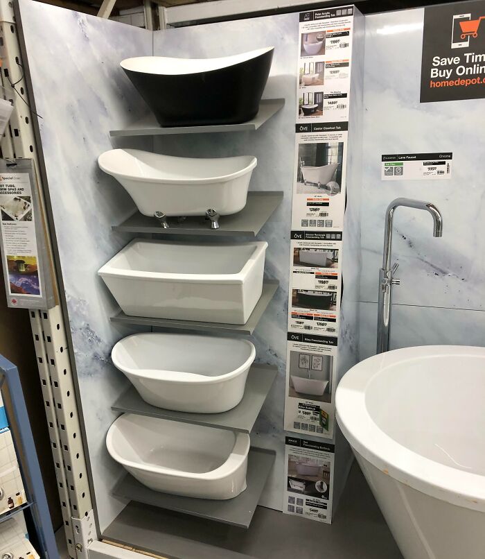 This Home Depot Has Little Mini Bathtubs For Display Purposes