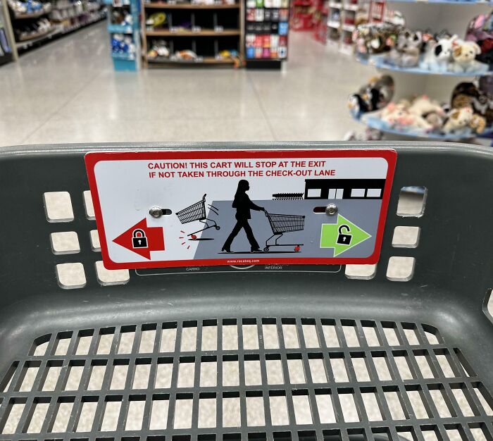 My Grocery Carts Have A Sensor To Make Sure You Go Through The Checkout