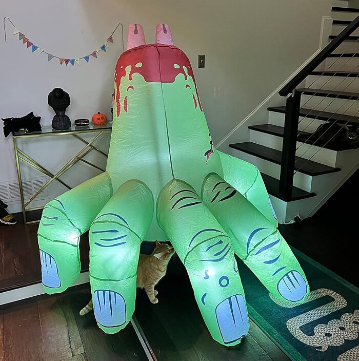 Get A Grip On You Halloween Decor With This Giant Inflatable Frankenstein Hand 