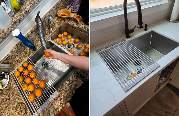 Bam! Drying Dishes Just Got A Whole Lot Sexier! This Genius Multipurpose Roll-Up Dish Drying Rack Is Like A Ninja For Your Kitchen