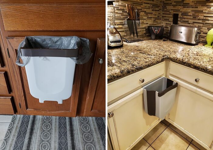 Tiny Trash, Big Impact! This Adorable Small Hanging Kitchen Trash Can Is The Ultimate Space-Saving Sidekick - It's Out Of The Way, But Always Ready To Take Out The Trash