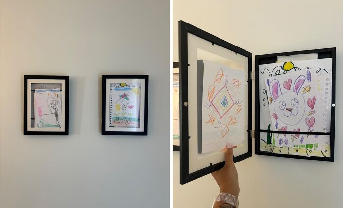 Refrigerator Doors Everywhere Are Breathing A Sigh Of Relief Thanks To These Front Loading Frames For Children's Art 