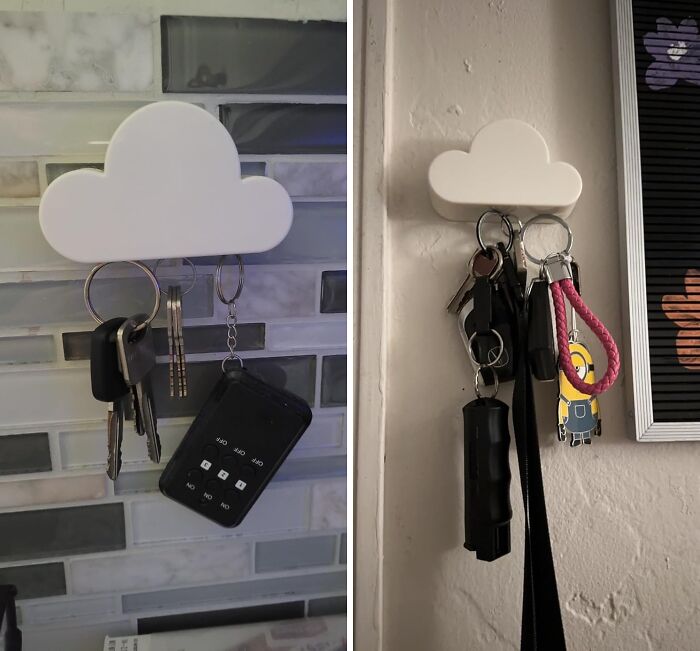 Cloud-shaped key holders provide cheap fixes for organizing keys neatly.