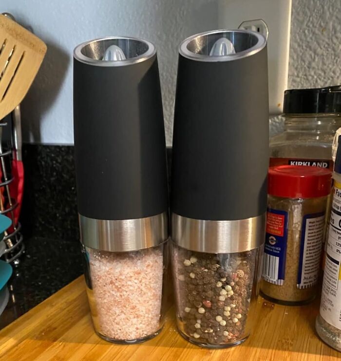 Add A Pinch Of Convenience To Your Cooking Routine With This Sleek Electric Salt And Pepper Grinder Set - A Hassle-Free Solution That Lets You Grind And Season With Ease