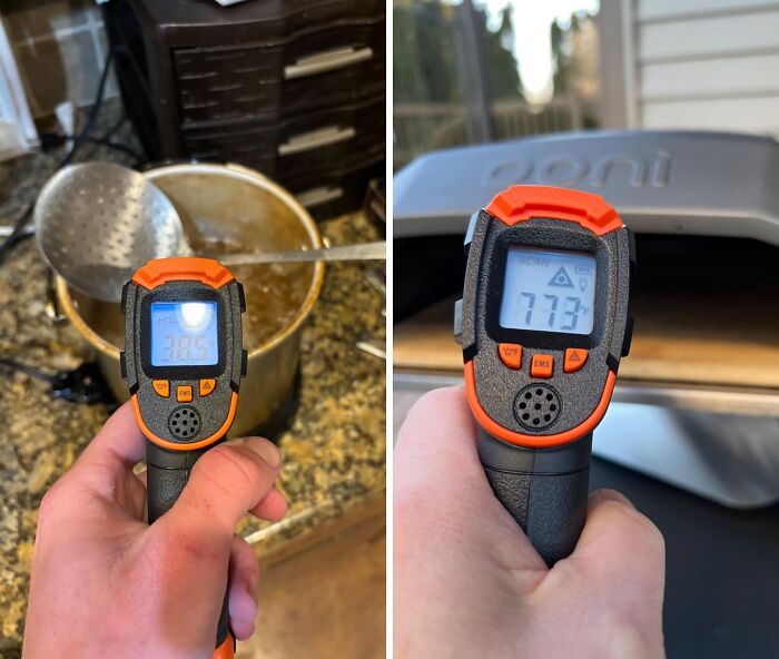 Take Aim At Perfectly Cooked Meals With The Infrared Thermometer Gun - A High-Tech Tool That Lets You Instantly Check Temperatures, Ensuring Your Dishes Are Cooked To A Safe And Savory Perfection!