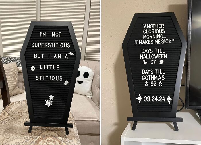 Bury Your Coworkers In A Grave Of Passive-Aggressive Reminders With A Coffin Letter Board With Spooky Emojis