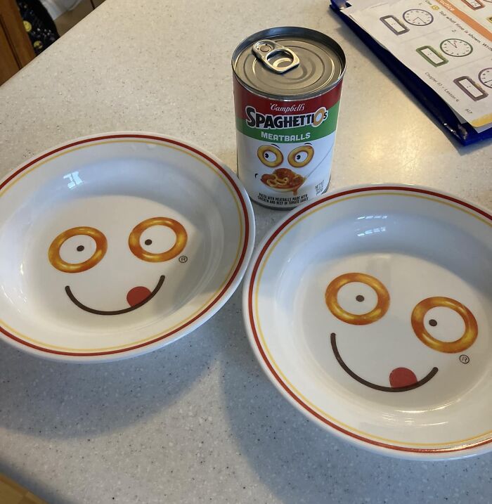 Bought These Corelle Bowls Last Year And Misplaced Them During My Move. I Only Give My Grandsons Spaghettios Like Once Or Twice A Year, But They Taste So Much Better In These Fun Bowls