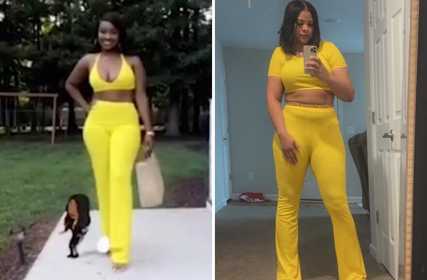 This Yellow 2-Piece Costume Is A Bright And Hilarious Tribute To The "Mama, A Girl Behind You" Meme That's Still Warning Us All Of Impending Danger 