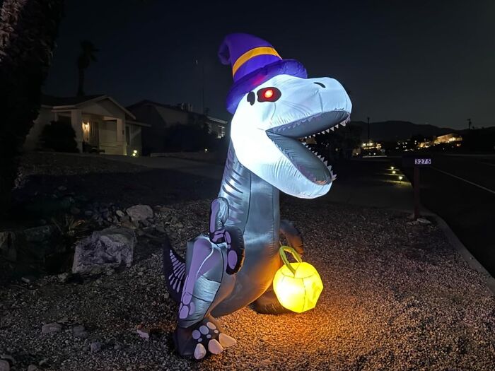 Unleash A Prehistoric Scream On Your Front Lawn With This Inflatable Halloween T-Rex