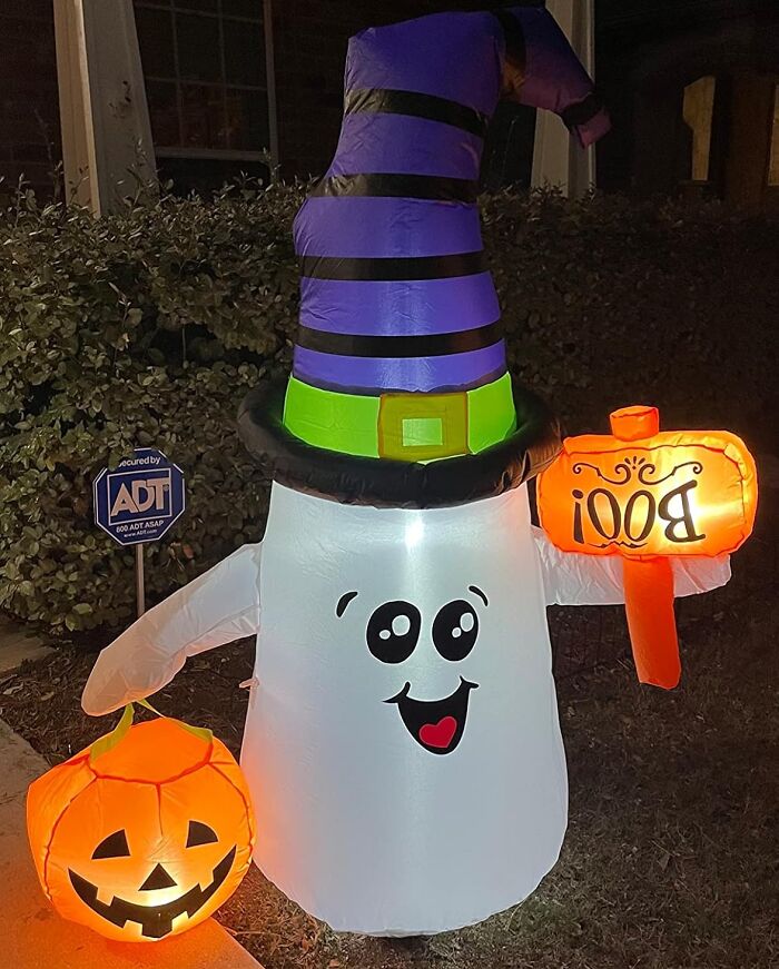 This Friendly Inflatable Ghost And Lantern Is More "Boo-Tiful" Than Scary, Paired With A Lantern To Light The Way For Trick-Or-Treaters (Or Lost Souls) 