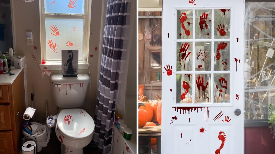 Add A Gruesome Touch To Your Windows And Doors With Blood Stain Stickers, Realistic And Removable Stickers That Create A Bloody Effect Without The Mess!