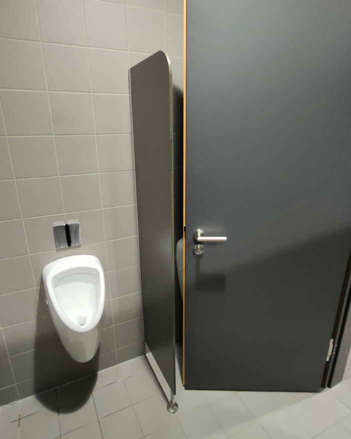 Do You Take The Left One, Or Do You Take The Risk Of Being Shoved Into The Right One By The Door? And Yes, That Is The Main Bathroom Door