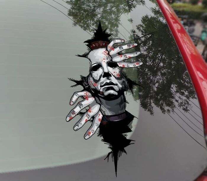 Michael Myers Is Breaking Through To The Other Side... Of Your Car Window, With This Window Sticker 