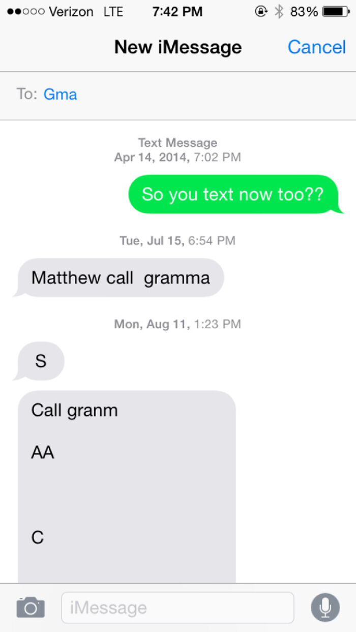 Grandma Is Learning To Text...slowly