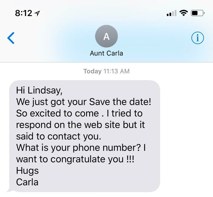 My Aunt Texted Me For My Phone Number