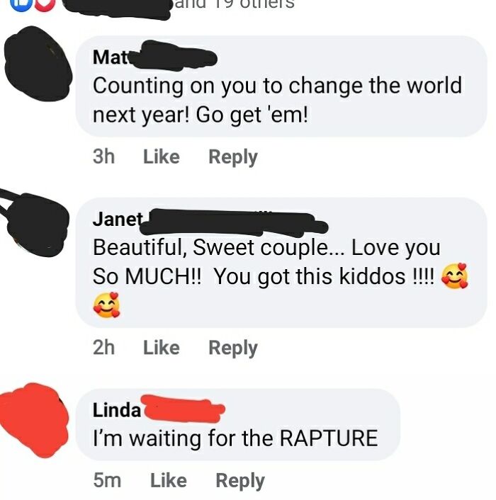 My Aunt's Response To A Photo Of My Husband And Me Where I Jokongly Said We Are "Ready To Take On The Apocolypse"