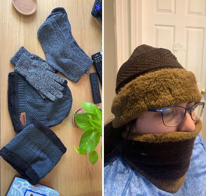 Stay Warm And Connected On The Go With This Fleece Lined Beanie, Scarf, And Touchscreen Gloves Set, Designed To Keep Your Head, Neck, And Hands Cozy While Allowing You To Use Your Devices With Ease