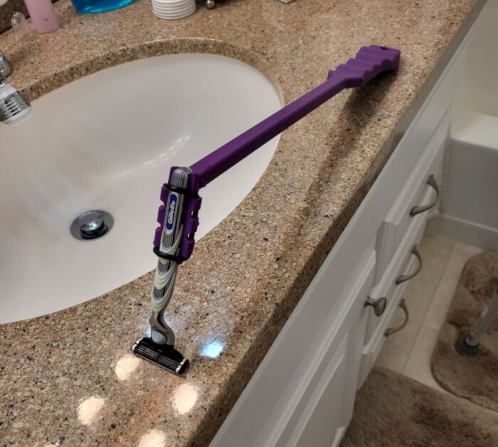 For When You're Desperate To Squeeze Just One More Shave Out Of That Razor, But Your Fingers Are Too Big And Clumsy To Reach Those Hard-To-Reach Areas, This Razor Extender Is The Ridiculously Simple Solution