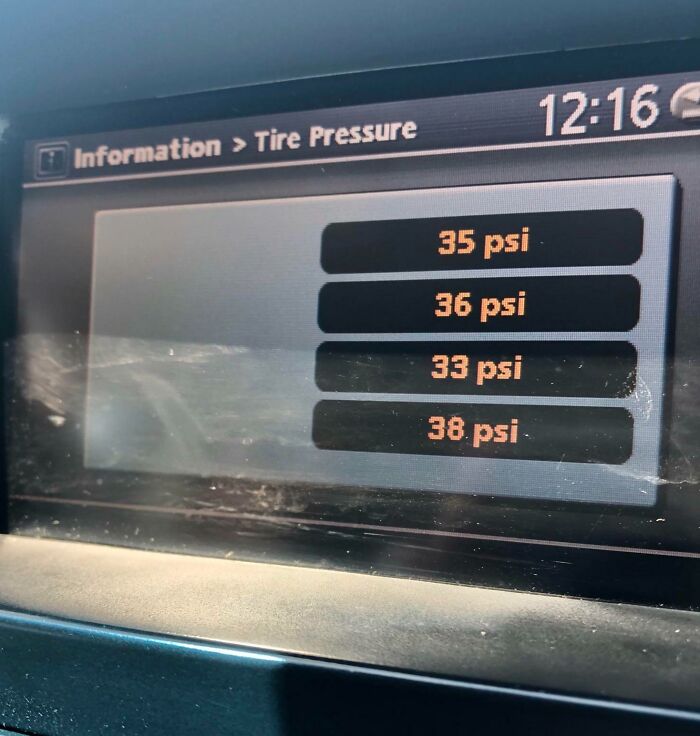 The Display Doesn’t Indicate Which Tire Is Which. And According To The Manual, The Numbers Are Displayed Randomly Each Time You Drive