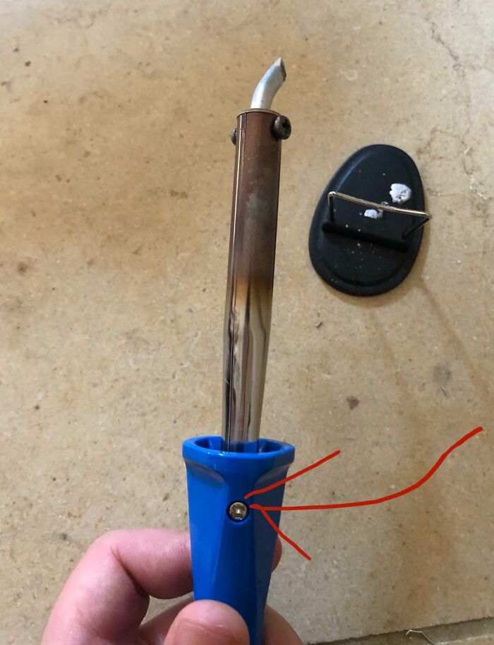 This Soldering Iron Has A Screw On The Handle Directly Connected To The Heat Source. It Was A Burning Surprise To Say The Least