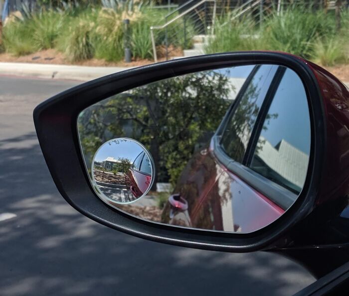 Because Parallel Parking Is Hard Enough Without Having To Deal With Blind Spots, This Round Blindspot Mirror Is The Clever Little Helper That Lets You See What's Lurking In The Shadows