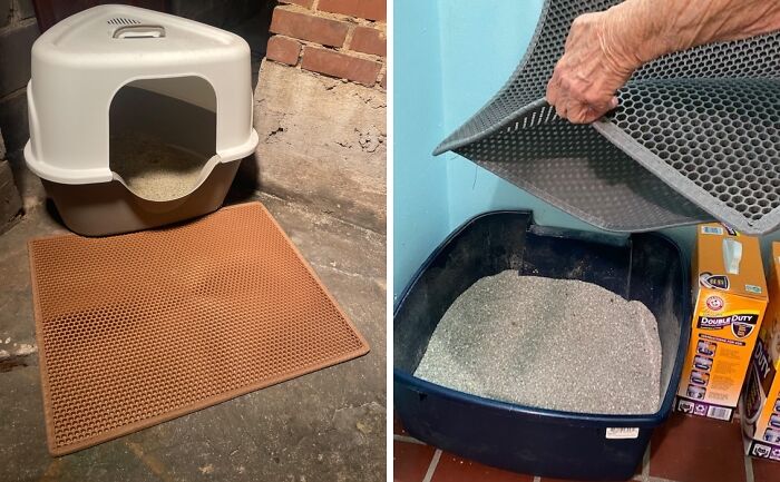 This Double Layer Waterproof Cat Litter Mat Catches The Mess, Not Your Floor