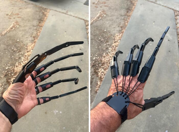 Like Skeletal Fingers Bursting Forth From Your Own, The Articulated Finger Extensions Elongate And Contort, Lending An Unsettling, Arachnid Quality To Your Every Gesture, As If Your Very Hands Are Being Slowly Consumed By Some Dark, Bodily Horror