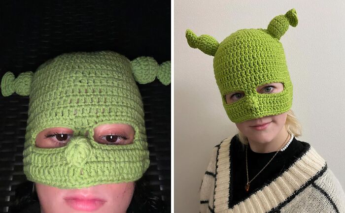 Get Your Ogre On With This Ridiculously Awesome Knitted Shrek Hat - Perfect For Swampy Winter Days