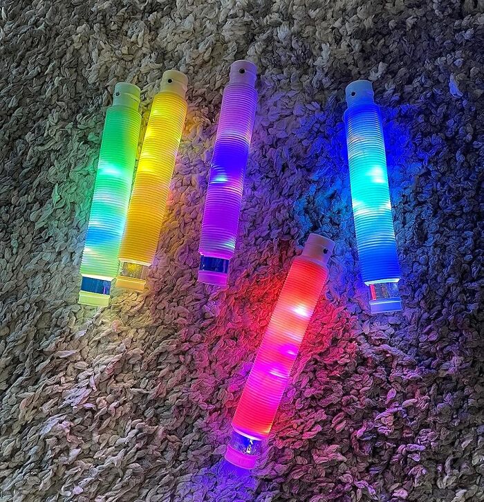 Unleash Your Inner Fidgeter With These Light Up Fidget Pop Tubes That Provide A Mesmerizing Combination Of Tactile Fun And Glowing Visuals