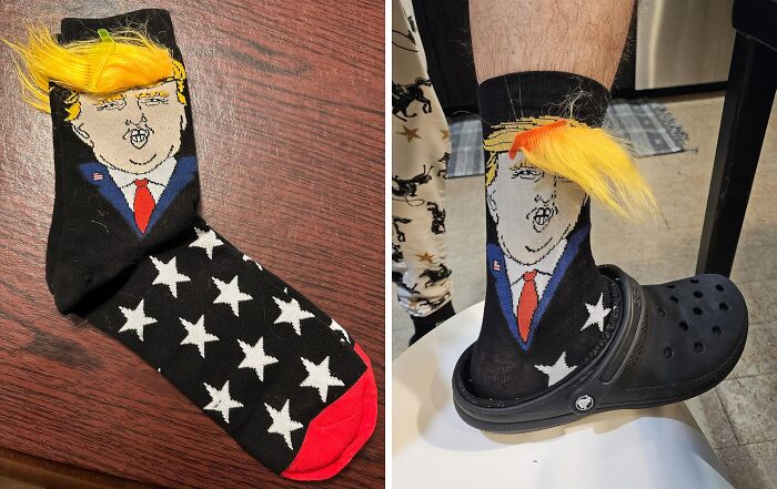 Make Your Feet Great Again With These Hilariously Coiffed Trump Socks With Combable Hair 