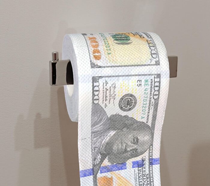 Wipe Your Bum Like A Baller! Indulge In The Ultimate Luxury (Or At Least, The Illusion Of It) With This Ridiculously Decadent $100 Bill Toilet Paper 