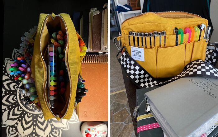 Sunshine In A Sack! Brighten Up Your Art Adventures With This Cheerful Yellow Art Supply Carrying Pouch - A Ray Of Happiness For Your Creative Tools