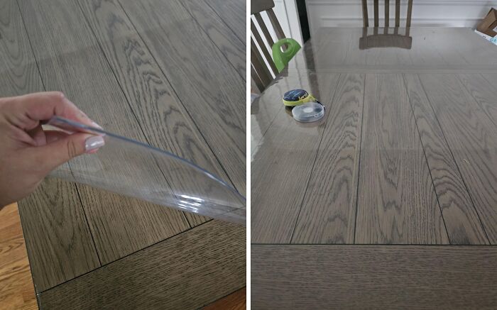 This Practical Thick Clear Pvc Table Cover Protector Shields Your Surfaces From Water Marks, Spills, And Scratches, Providing A Crystal-Clear Barrier That's Easy To Clean And Maintain