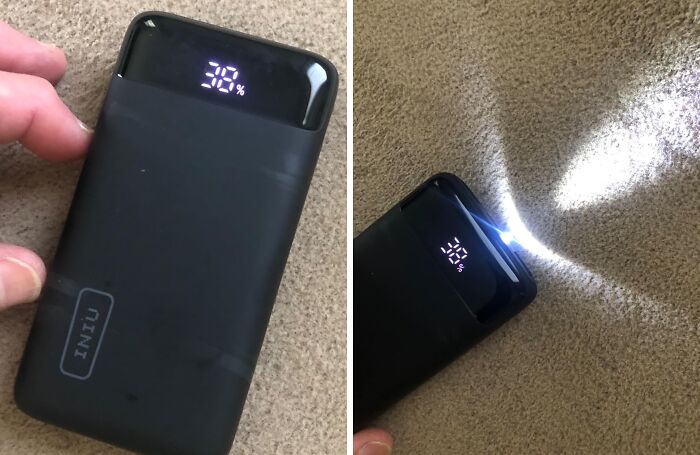 This Portable Charger Is So Bright, It Could Double As A Lighthouse! Okay, Maybe Not A Lighthouse, But This Portable Charger With Light Will Definitely Illuminate Your Way (And Keep Your Phone Charged) During Those Late-Night Adventures